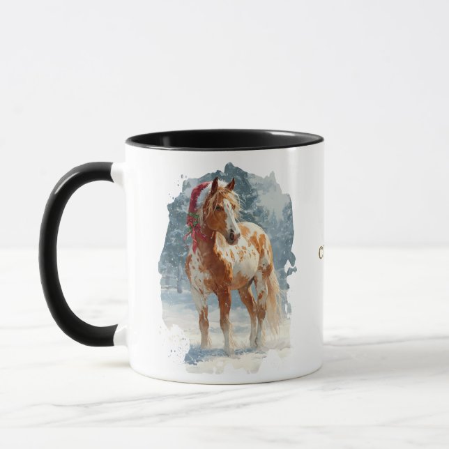 Equestrian Christmas Coffee Mug (Left)