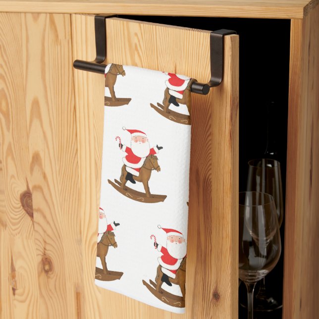 Equestrian Christmas Holiday Gift Tea Towel (Thirds Fold)