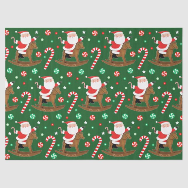 Equestrian Christmas Holiday Gift Tissue Paper (Front)