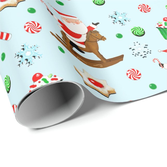 Equestrian Christmas Holiday Wrapping Paper (Roll Corner)