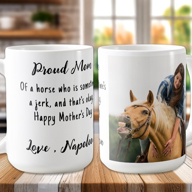 Equestrian Custom Photo Funny Horse Lover Coffee Mug (Creator Uploaded)