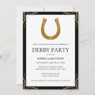 Equestrian Derby Party Modern Race Horse Invite