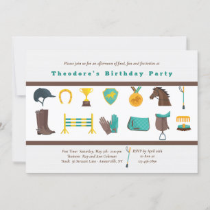 Equestrian Elements Birthday Party Invitation