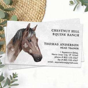 Equestrian Equine Personalised Watercolor Horse Business Card