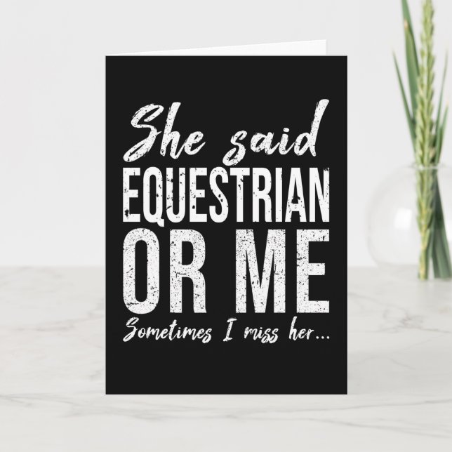 Equestrian funny sports gift card (Front)