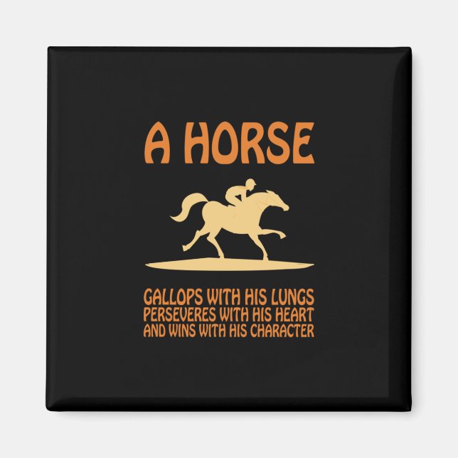 Equestrian Gift | A Horse Gallops Magnet (Front)