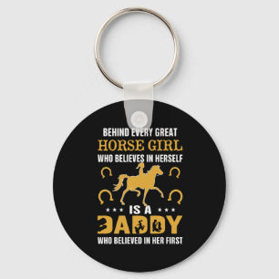Equestrian Gift Behind Every Great Horse Girl Key Ring