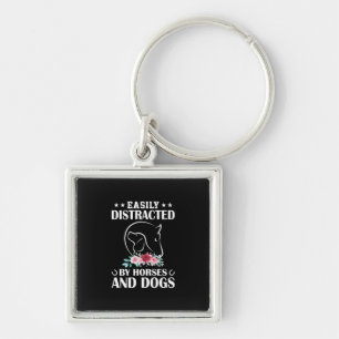 Equestrian Gift Easily Distracted By Horses Key Ring