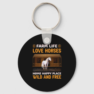 Equestrian Gift   Farm Life Love Horses Key Ring