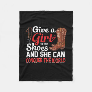 Equestrian Gift Give A Girl Shoes Fleece Blanket