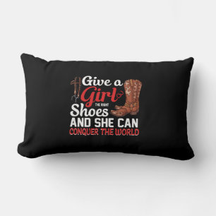 Equestrian Gift Give A Girl Shoes Lumbar Cushion