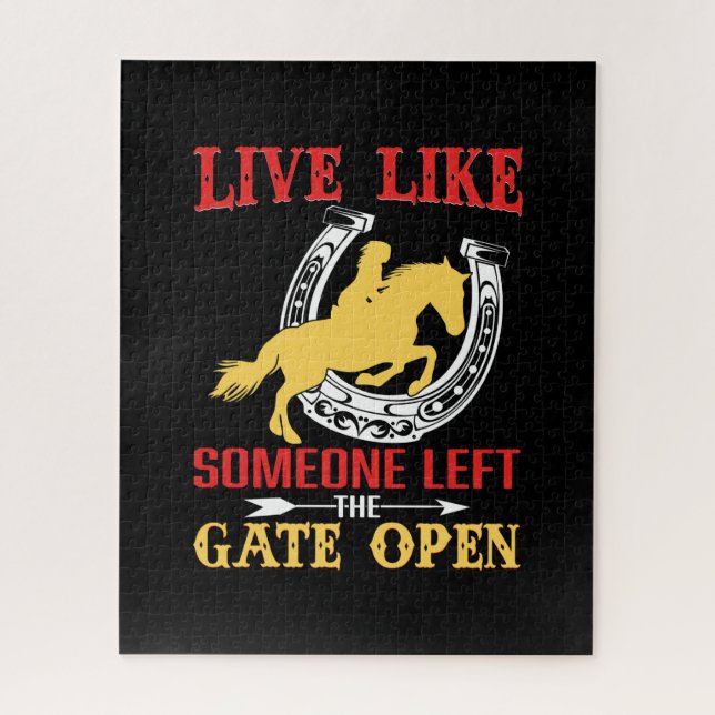 Equestrian Gift | Live Like Someone Left Jigsaw Puzzle (Vertical)