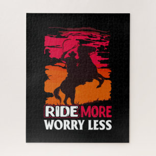 Equestrian Gift Ride More Worry Less Jigsaw Puzzle