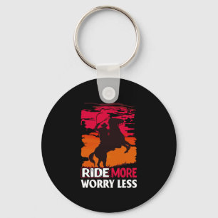 Equestrian Gift Ride More Worry Less Key Ring