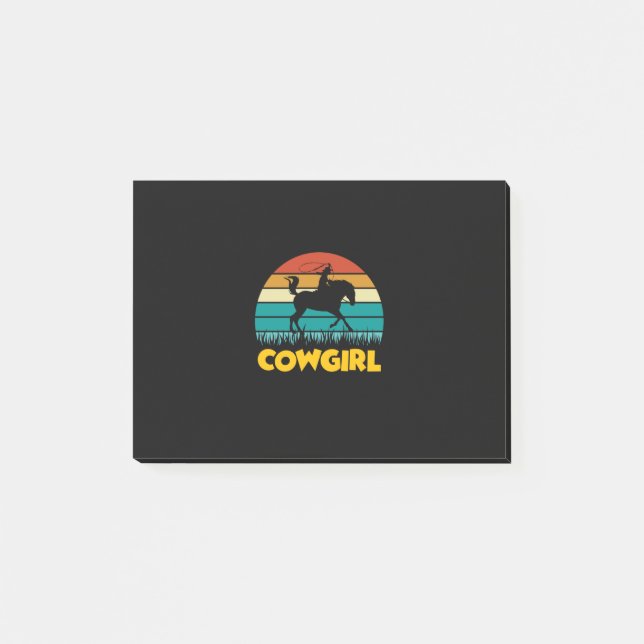 Equestrian Gift | Vintage Cowgirl Post-it Notes (Front)