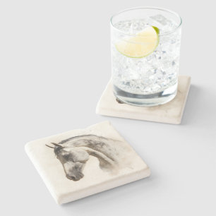 Equestrian Horse Elegant Art Equine Painting Stone Coaster