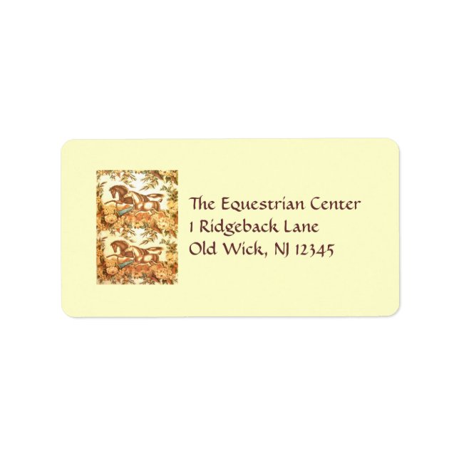 Equestrian Horse Label (Front)