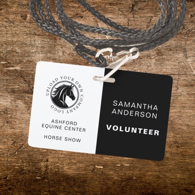 Equestrian Horse Logo Volunteer Employee QR Code ID Badge (Creator Uploaded)