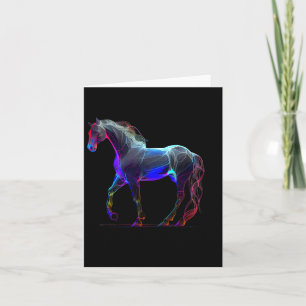 Equestrian Horse Lover Art Colourful Cowgirl Horse Card