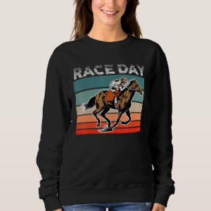 Equestrian Horse Racing Racer Horse Jockey Retro R Sweatshirt