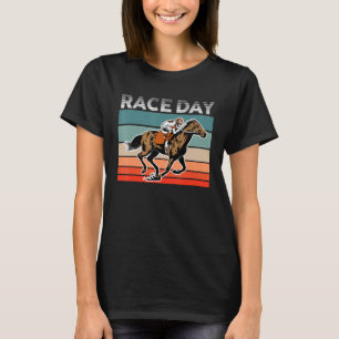 Equestrian Horse Racing Racer Horse Jockey Retro R T-Shirt