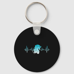 Equestrian Horse Rider Animal Lover Heartbeat Hob  Key Ring