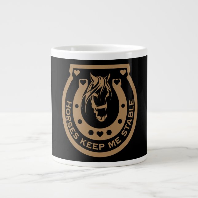 Equestrian Horse Riders Large Coffee Mug (Front)