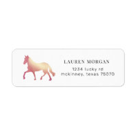 equestrian horse rose gold Return Address Label