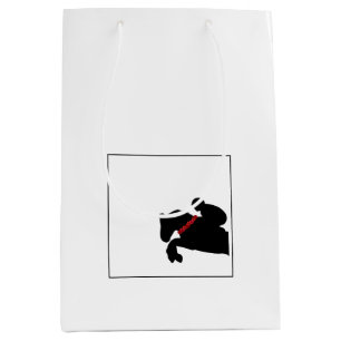Equestrian Horse Show Jumper Silhouette Red Roses Medium Gift Bag