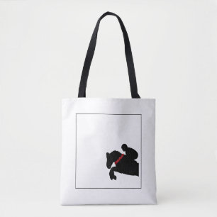 Equestrian Horse Show Rider Silhouette Red Roses Tote Bag