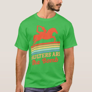 Equestrian Horse Vaulting Bomb Vaulter Horseback v T-Shirt