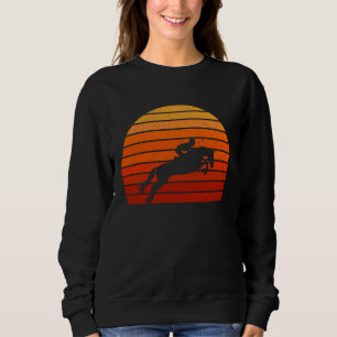 Equestrian Horse Vintage Retro Sunset Horse Jump H Sweatshirt