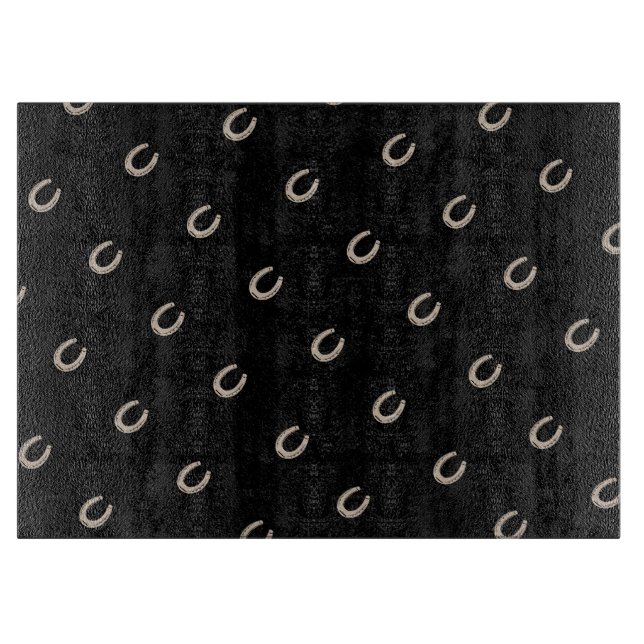 Equestrian Lucky Horse Shoe Pattern Cutting Board (Front)