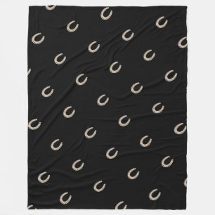 Equestrian Lucky Horse Shoe Pattern Fleece Blanket
