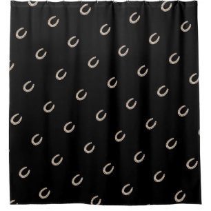 Equestrian Lucky Horse Shoe Pattern Shower Curtain