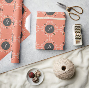 Equestrian Monogram Lucky Horse Shoe Wrapping Paper