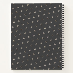 Equestrian Monogram Lucky Horseshoe Pattern Notebook