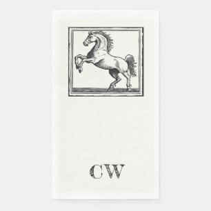 Equestrian Monogram Vintage Horse Bath Napkin