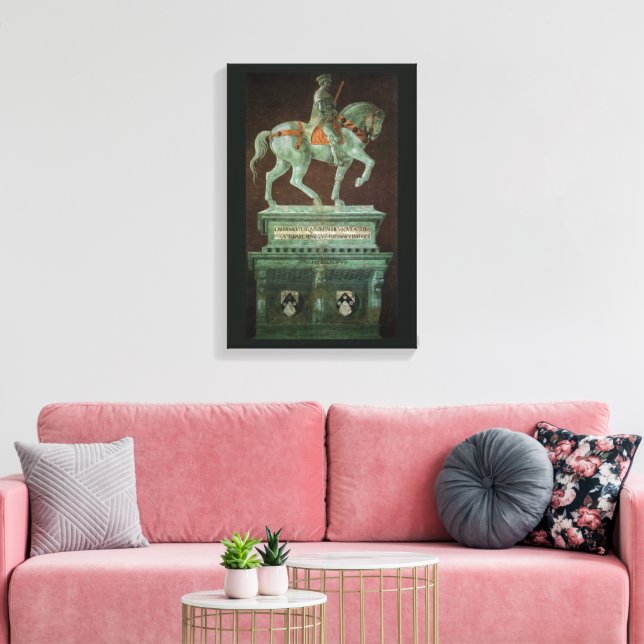 Equestrian Monument to Sir John Hawkwood, Uccello Canvas Print (Insitu(LivingRoom))
