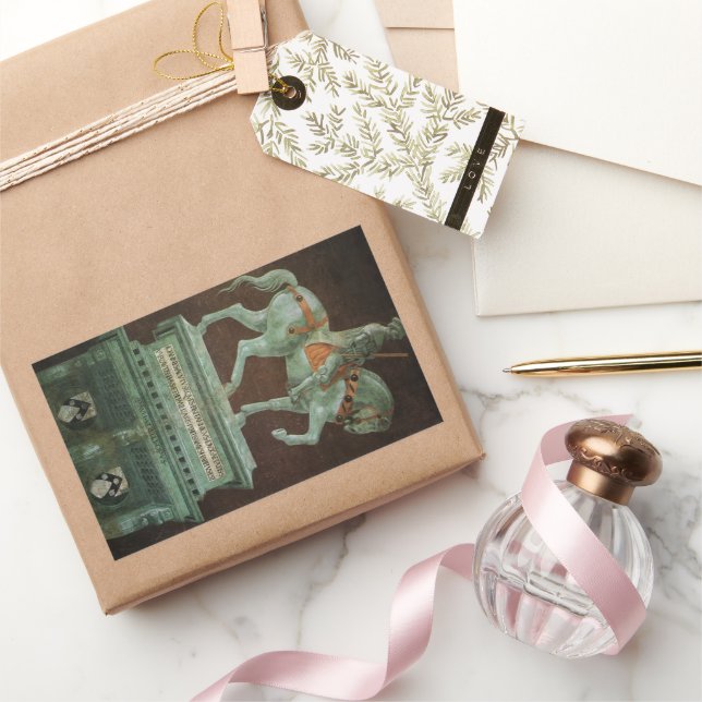 Equestrian Monument to Sir John Hawkwood, Uccello Rectangular Sticker (Gifting)