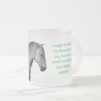 Equestrian Mug with White Horse for Horse Lover