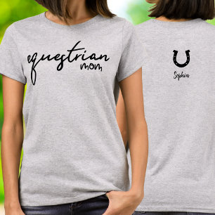 Equestrian Mum Cursive Script Typography T-Shirt