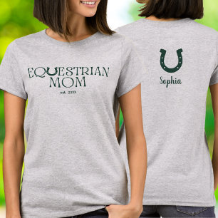 Equestrian Mum Vintage Stacked Typography T-Shirt