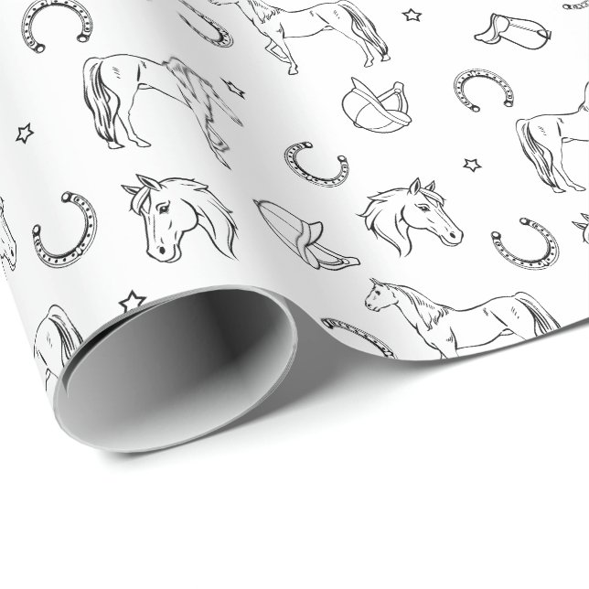 Equestrian Pattern 1 Wrapping Paper (Roll Corner)