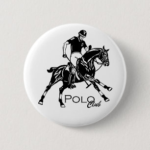 equestrian polo club 6 cm round badge