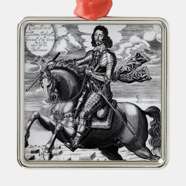 Equestrian portrait metal tree decoration (Front)