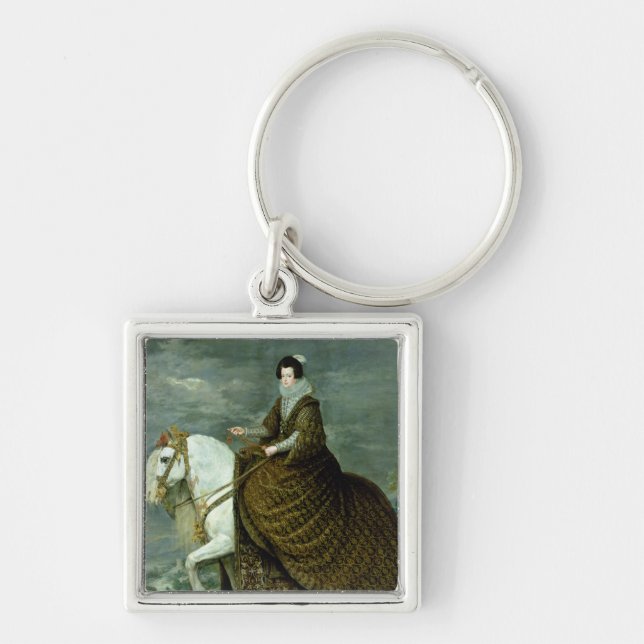 Equestrian portrait of Elisabeth de France Key Ring (Front)