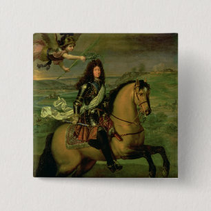 Equestrian Portrait of Louis XIV 15 Cm Square Badge