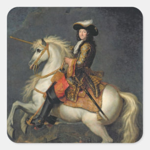 Equestrian Portrait of Louis XIV Square Sticker