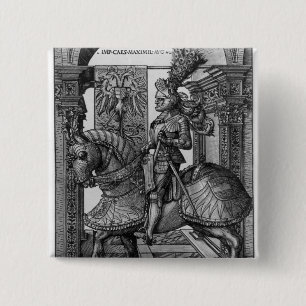 Equestrian portrait of Maximilian I  c.1508 15 Cm Square Badge